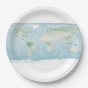 Explorer Map of the Earth's Surface Paper Plate
