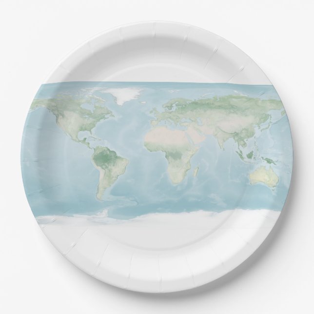 Explorer Map of the Earth's Surface Paper Plate (Front)