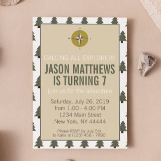 Explorer, Nature, Campout, Adventure, Boy Scout Invitation