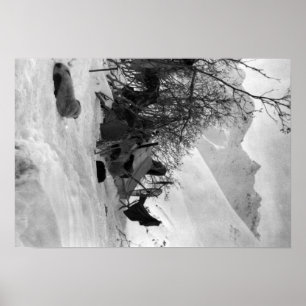 Explorer's Tent and Belongings at Camp Site Poster