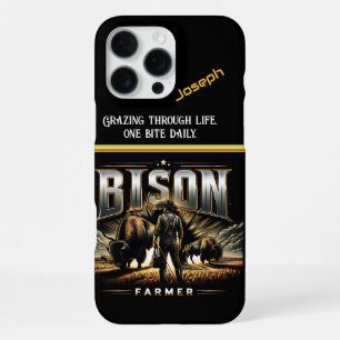 Exploring Bison Farm on Sunny Prairie iPhone 16 Pro Max Case