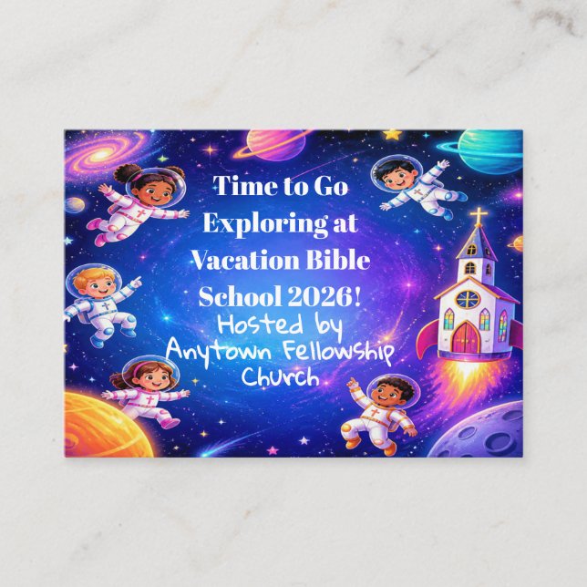 Exploring God's Word Vacation Bible School Invite (Front)