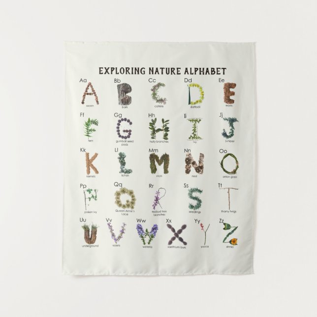 Exploring Nature Alphabet | Woodland Plants ABC Tapestry (Front)