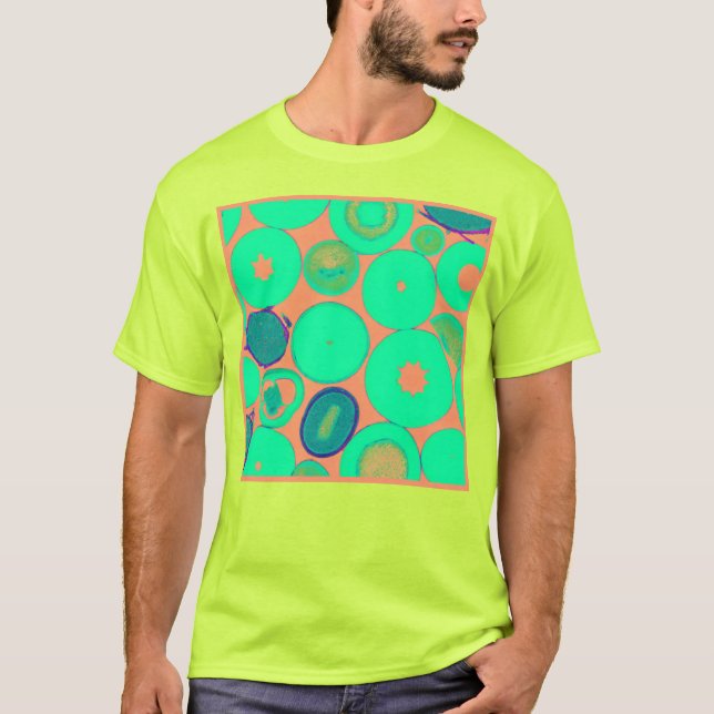 Exploring Our Stylish Green Patterns Art T-Shirt (Front)