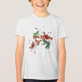Exploring t-shirt with bold graphics and mud spatt Tri-Blend shirt