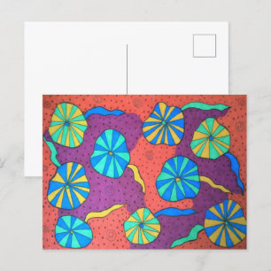 Exploring the Depths Colourful Abstract Postcard