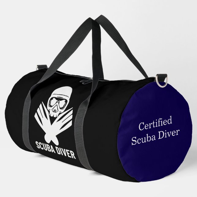 Exploring the Depths With Passionate Scuba Diver Duffle Bag (Left Corner)