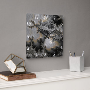 Exploring the Mandelbrot Realm Square Wall Clock