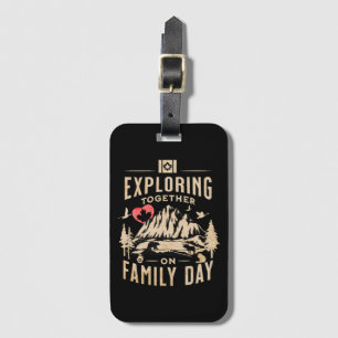 Exploring Together on Family Day Luggage Tag