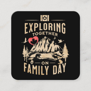 Exploring Together on Family Day Square Business Card