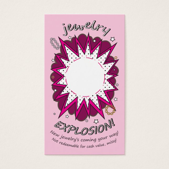 Explosion Card: Jewellery, Cheeky Pink (Front)
