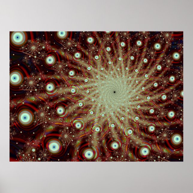 Explosion Cool Abstract Fine Fractal Art Poster (Front)