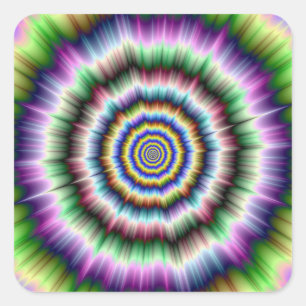 Explosion in Violet Green and Blue Sticker