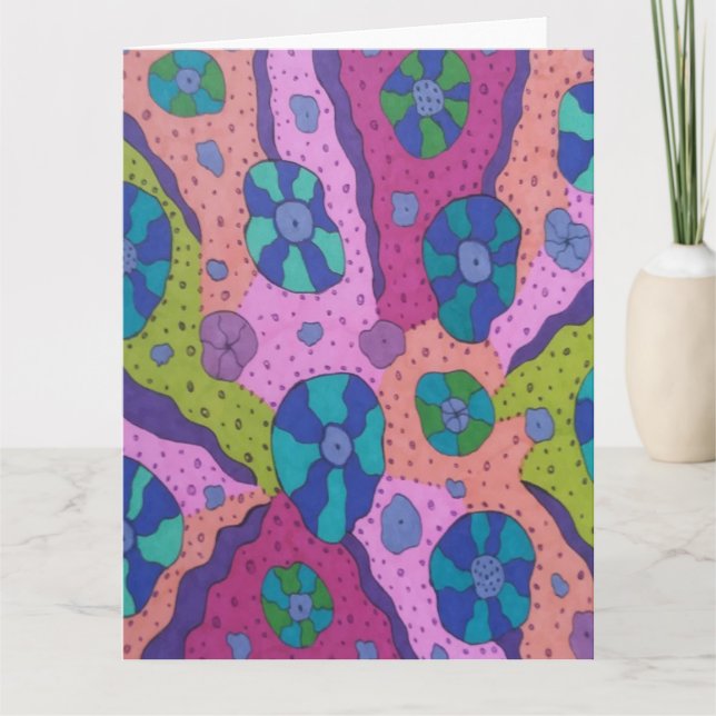 Explosion of Colour Abstract Drawing  Card (Front)