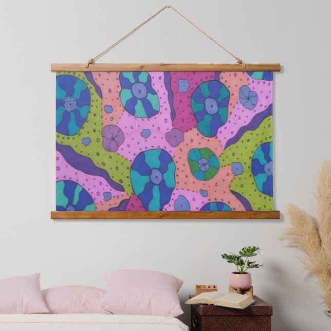 Explosion of Colour Abstract Drawing Hanging Tapestry (Bedroom)