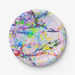 Explosion of colours paper plate