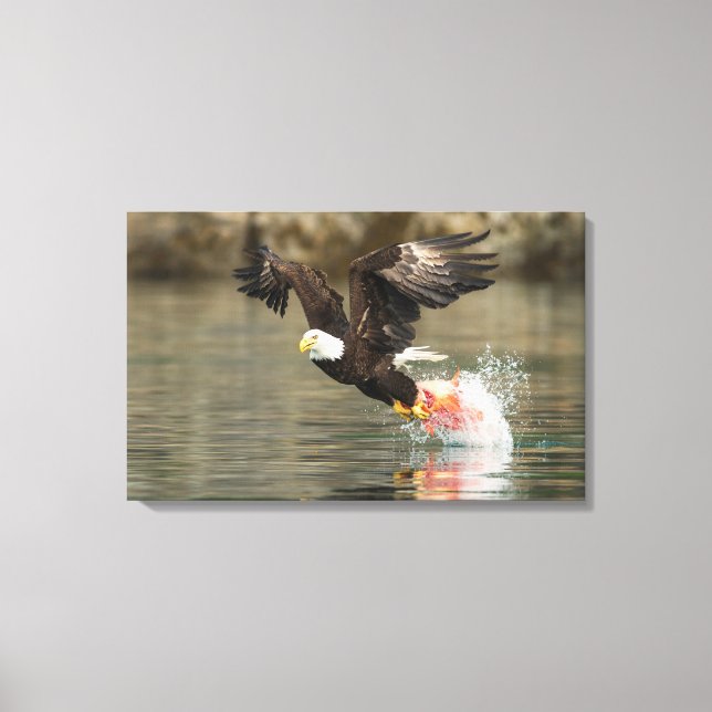 Explosive Bald Eagle Canvas Print (Front)