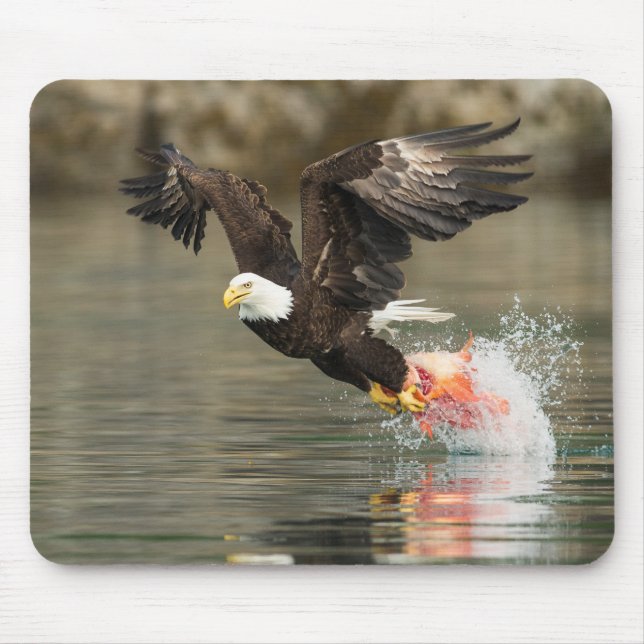 Explosive Bald Eagle Mouse Pad (Front)