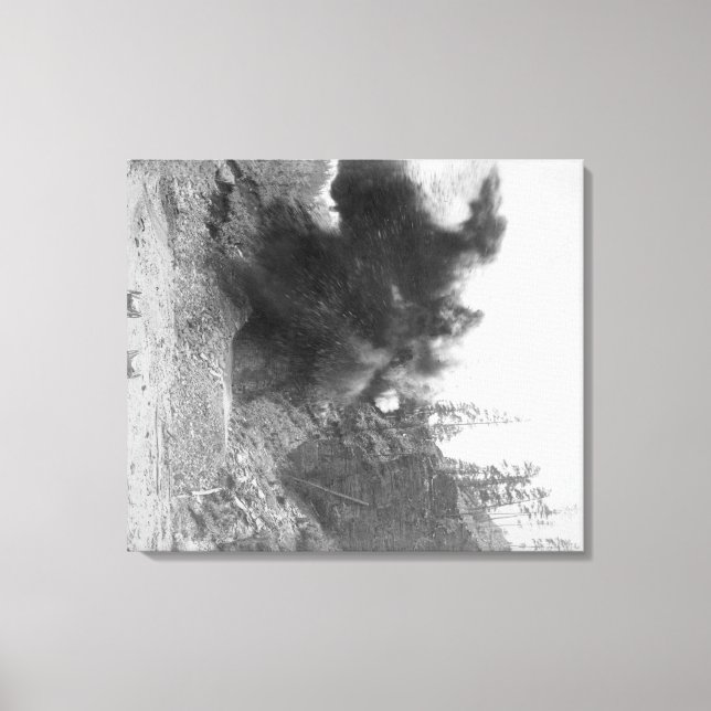 Explosive Blast on Side of Mountain During Canvas Print (Front)