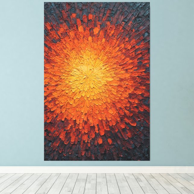 Explosive Burst of Light Textured Abstract Wall  Canvas Print (Insitu(Wood Floor))
