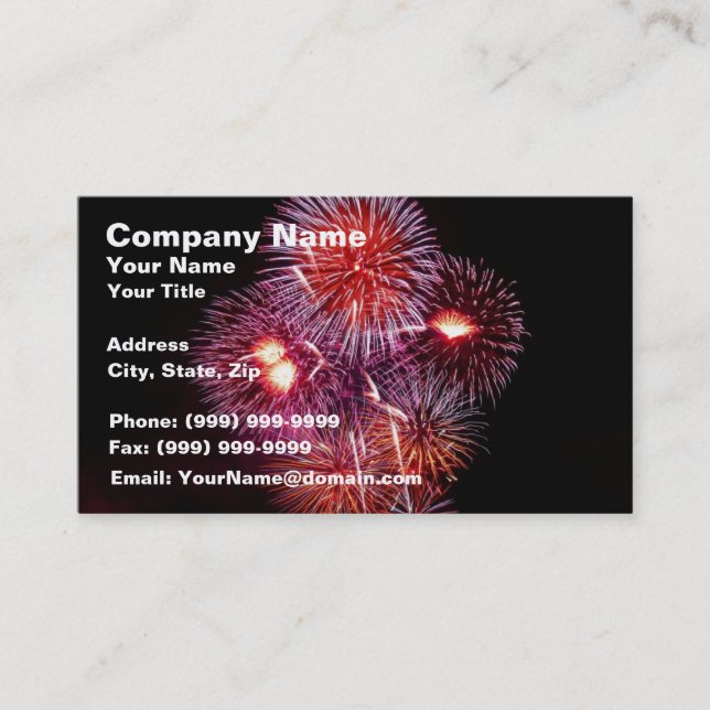 Explosive Fireworks Celebration Business Card (Front)