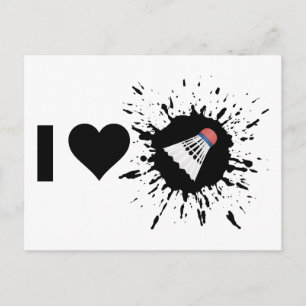 Explosive I Love Badminton Postcard