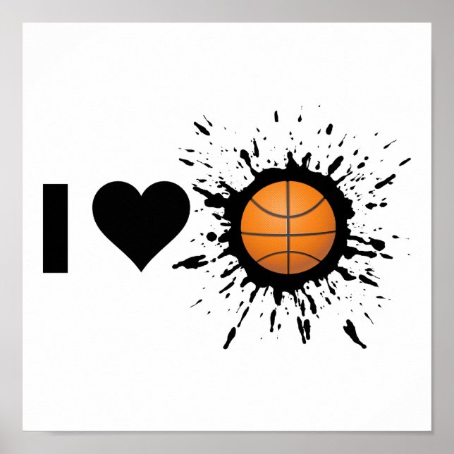 Explosive I Love Basketball Poster (Front)