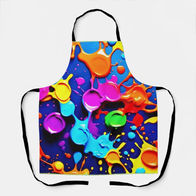 Explosive Neon Colours in Abstract Art Apron (Front)