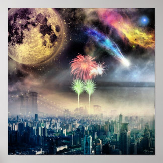 Explosive Patriotic Firework Celebrate with a Bang Poster