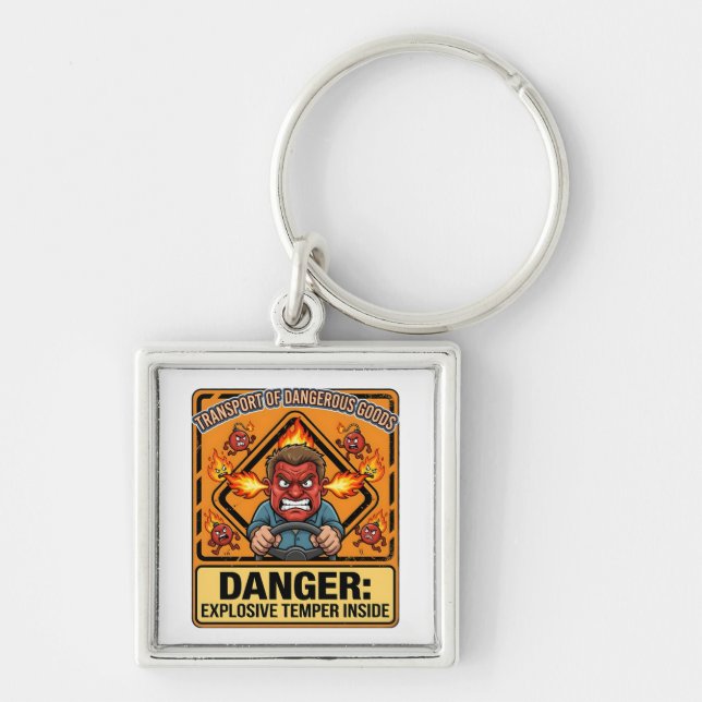 Explosive Temper Trucker | ADR Hazmat Key Ring (Front)