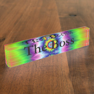Explosive Tie-Dye Desk Nameplate