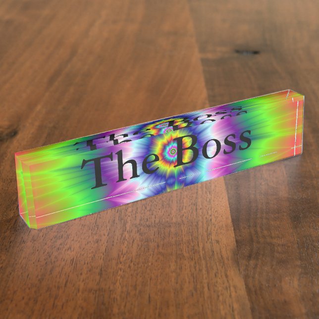 Explosive Tie-Dye Desk Nameplate (Side)