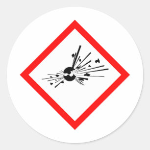 Explosive Warning Sign Classic Round Sticker