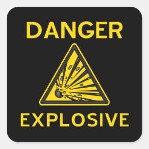 Explosive Warning Sign Sticker