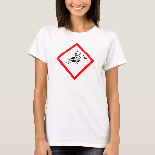 Explosive Warning Sign T-Shirt (Front)