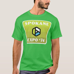 Expo 74 Spokane Worlds Fair Retro Badge Green T-Shirt