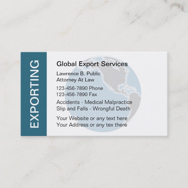 Exporting Business Cards (Front)