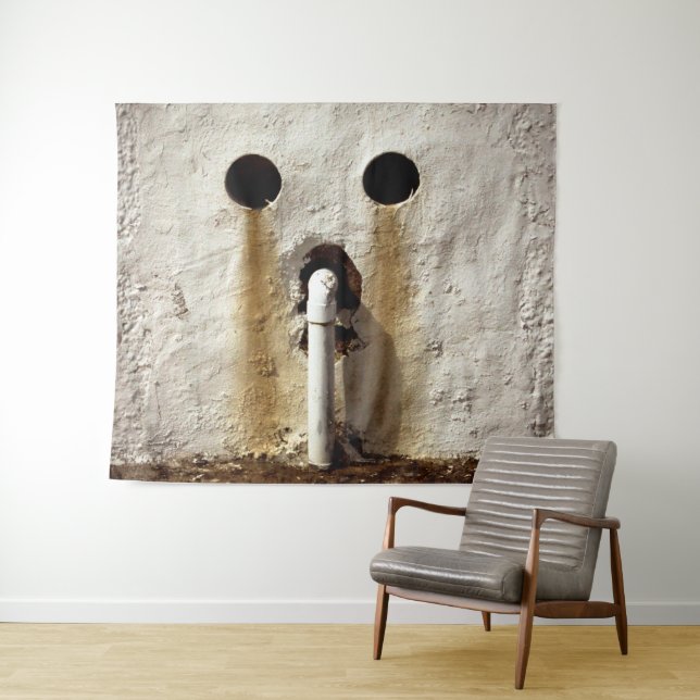 Exposed Water Pipe Anthropomorphic Art Tapestry (In Situ (Horizontal))