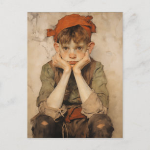 Expresionist Christmas Elf 2 Holiday Postcard