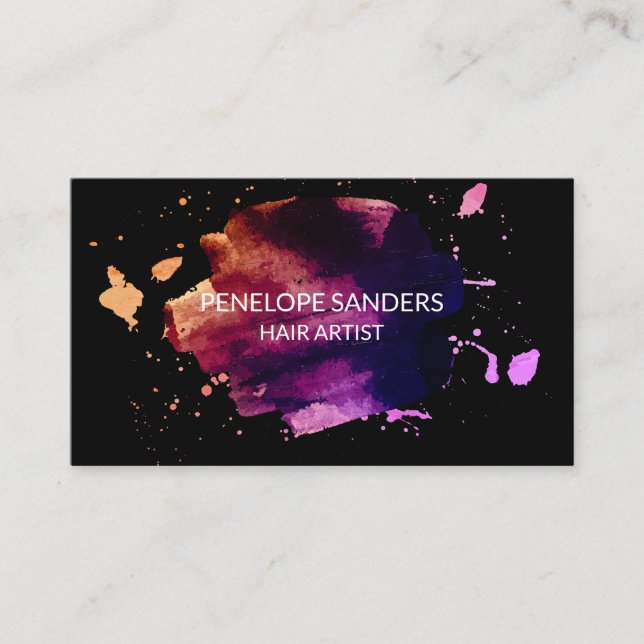 Express Brushed | Black Background Business Card (Front)