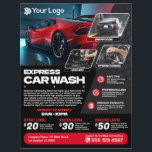 Express Car Wash - (Template) Flyer<br><div class="desc">This Express Car Wash flyer template, designed to showcase your professional car washing services in a visually captivating way. With a sleek black and vibrant red colour scheme, this customisable template exudes a contemporary and dynamic feel. From exterior cleaning to interior detailing, our flyer aims to attract potential customers seeking...</div>