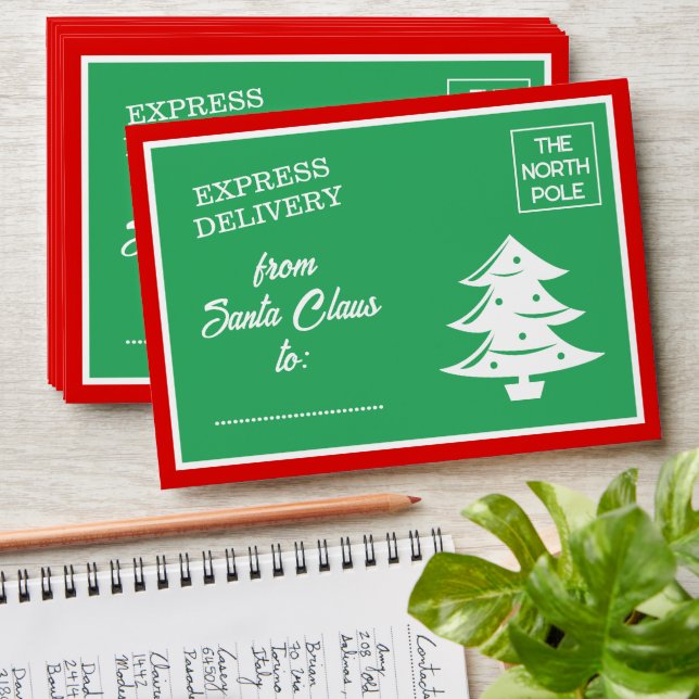 Express Delivery from North Pole funny Christmas Envelope (Stacked)