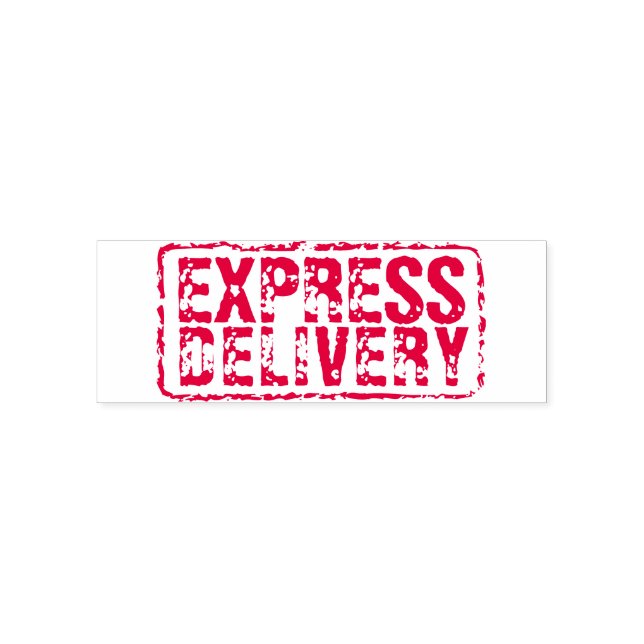 Express delivery vintage red ink rubber stamp (Design)