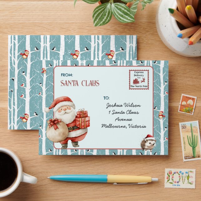 Express Delivery Woodland Letter from Santa Claus Envelope (Desk)
