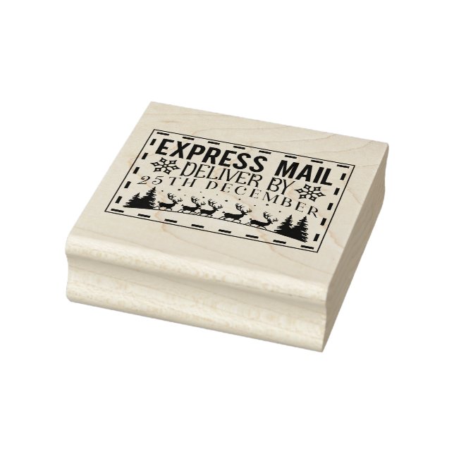 Express Mail Deliver by December 25th Rubber Stamp (Stamp)