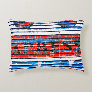 "Express" - Rustic Distressed Peeling Paint Decorative Cushion