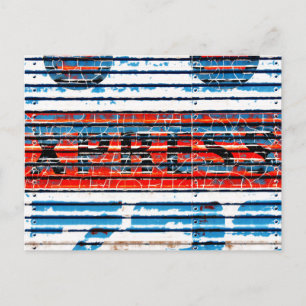 "Express" - Rustic Peeling Paint Postcard