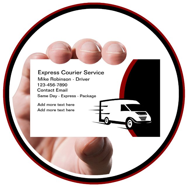 Express Same Day Delivery Courier Service Business Card (Creator Uploaded)