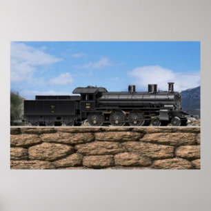 Express Train Locomotive Poster