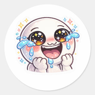 Express your ultimate moments of laughter and pure classic round sticker